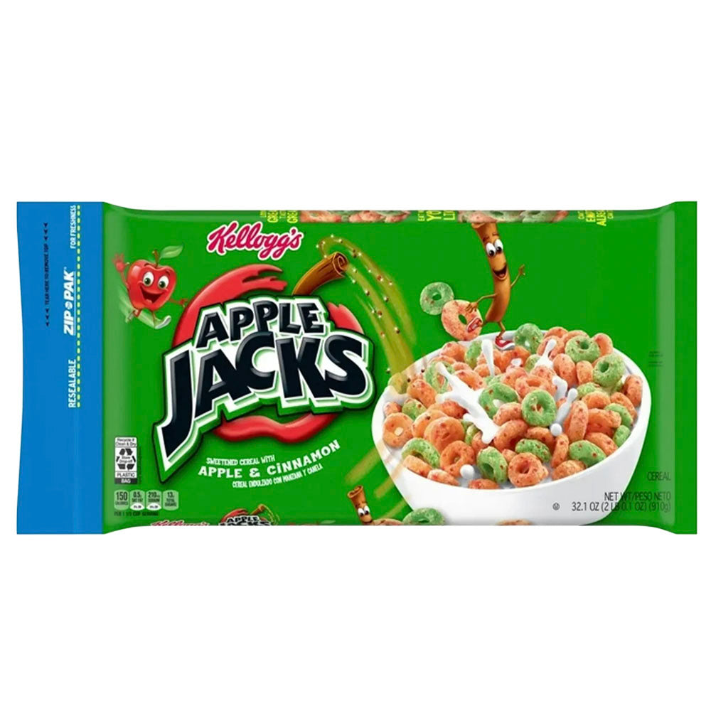 Kellogg’s Apple Jacks Resealable Bag Cereal (910g)
