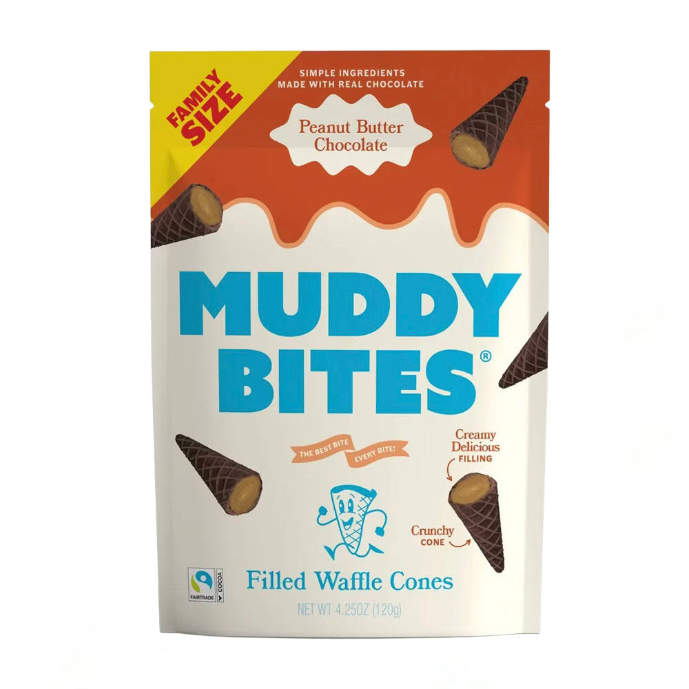 Muddy Bites Peanut Butter Chocolate Waffle Cone Snacks (120g)