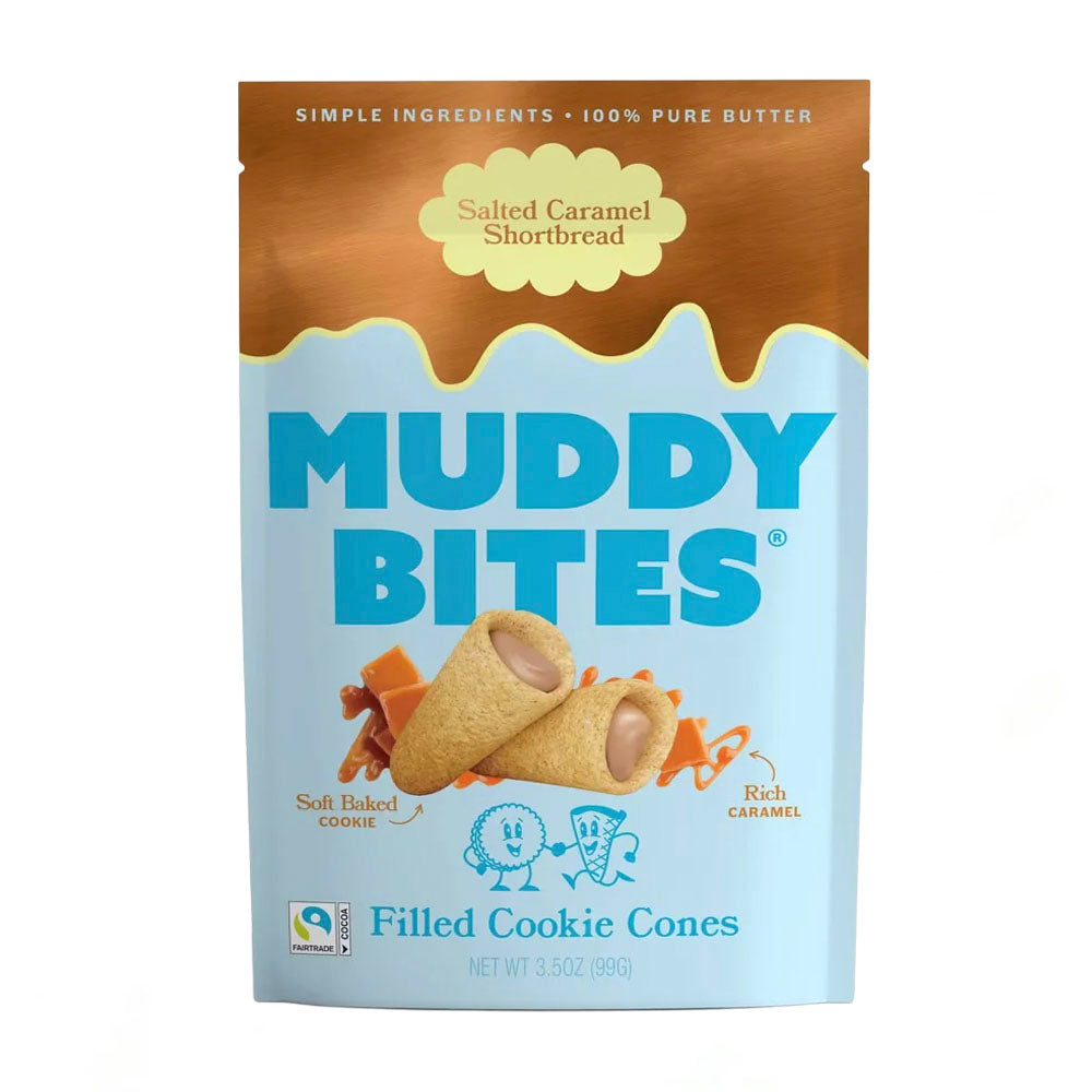 Muddy Bites Salted Caramel Shortbread Filled Cookie Cones (99g)