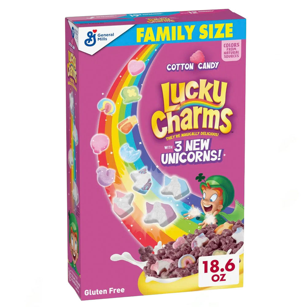 Lucky Charms Cotton Candy Unicorns Family Size Cereal (527g)