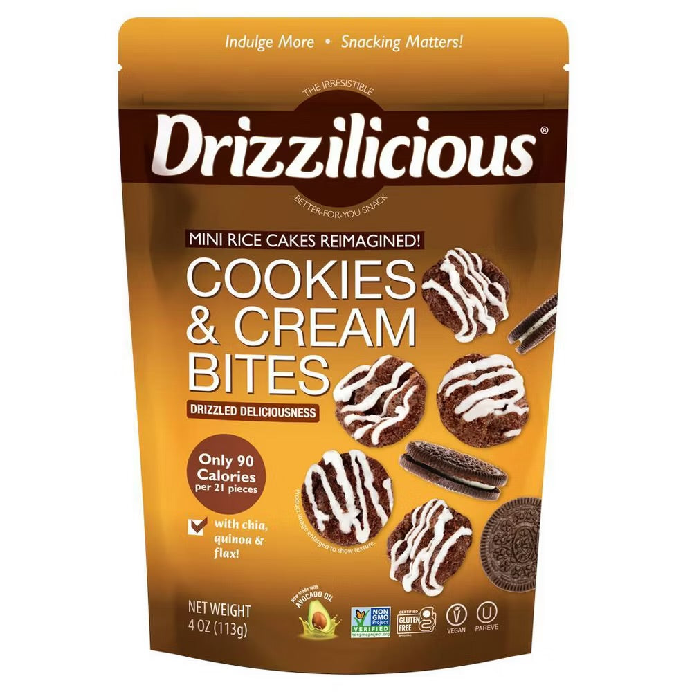 Drizzilicious Mini Rice Cakes Cookies & Cream Bites (113g)