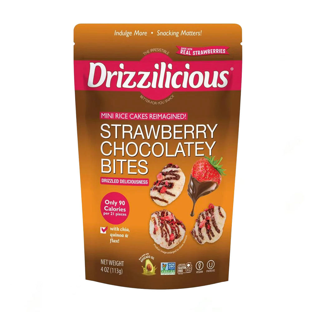 Drizzilicious Mini Rice Cakes Strawberry Chocolatey Bites (113g)