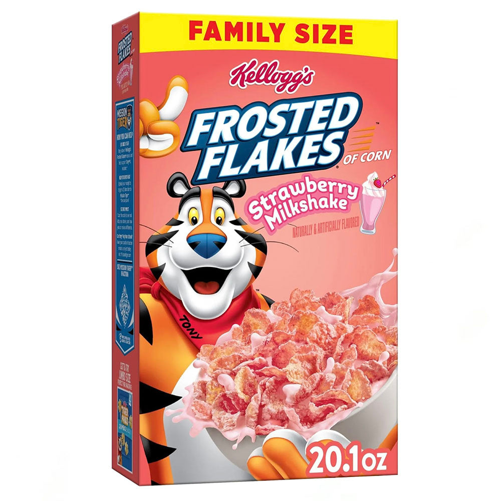Kellogg's Frosted Flakes Strawberry Milkshake Family Size Cereal (569g)