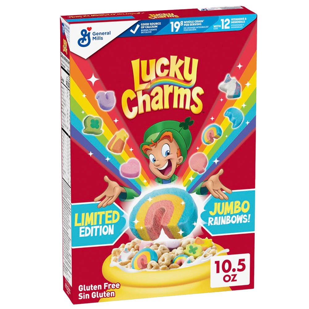 Lucky Charms Cereal Jumbo Rainbows Limited Edition Family Size 527g