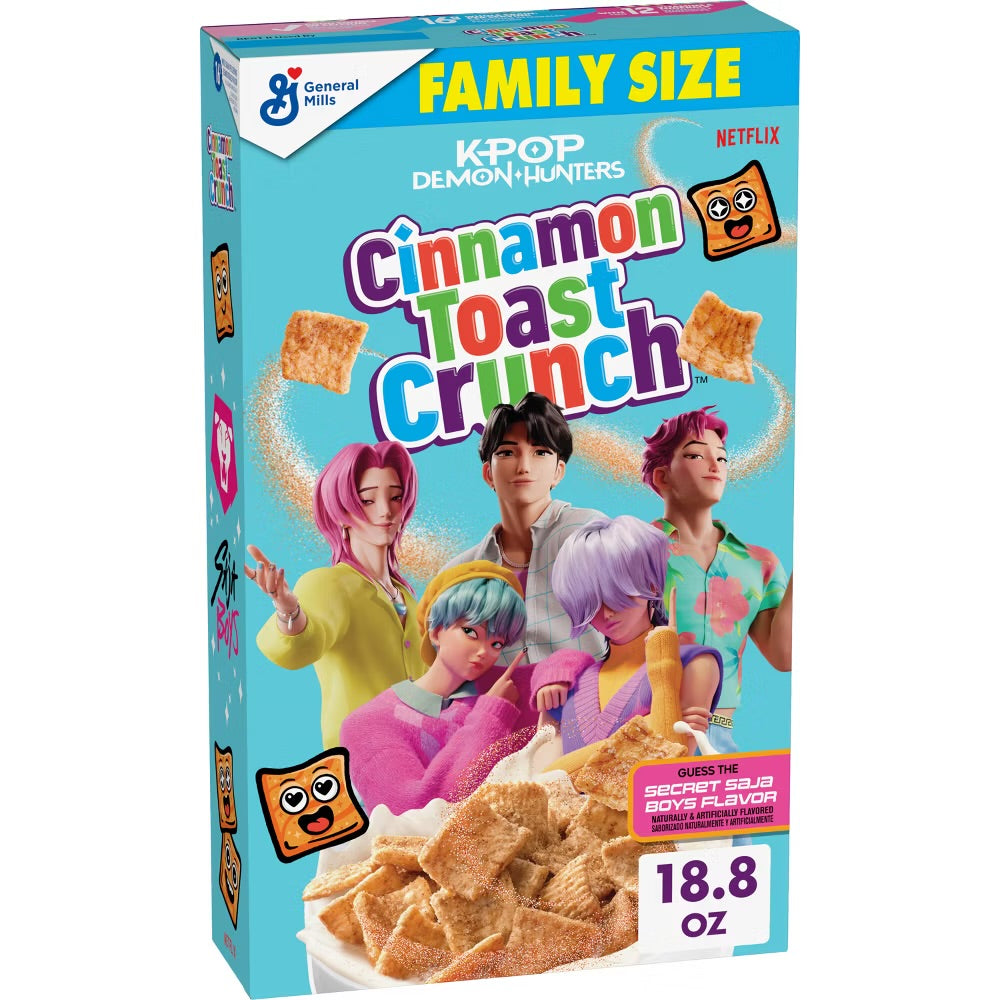 Cinnamon Toast Crunch K-Pop Demon Hunters Secret Saja Family Size Cereal (532g)