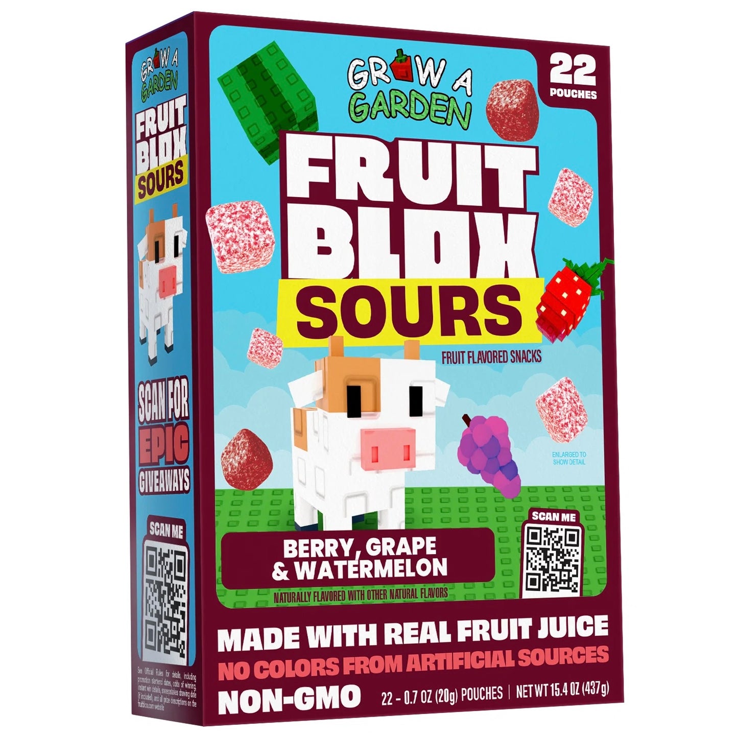 Fruit Blox Grow a Garden Sours Berry, Grape & Watermelon 22 Pack
