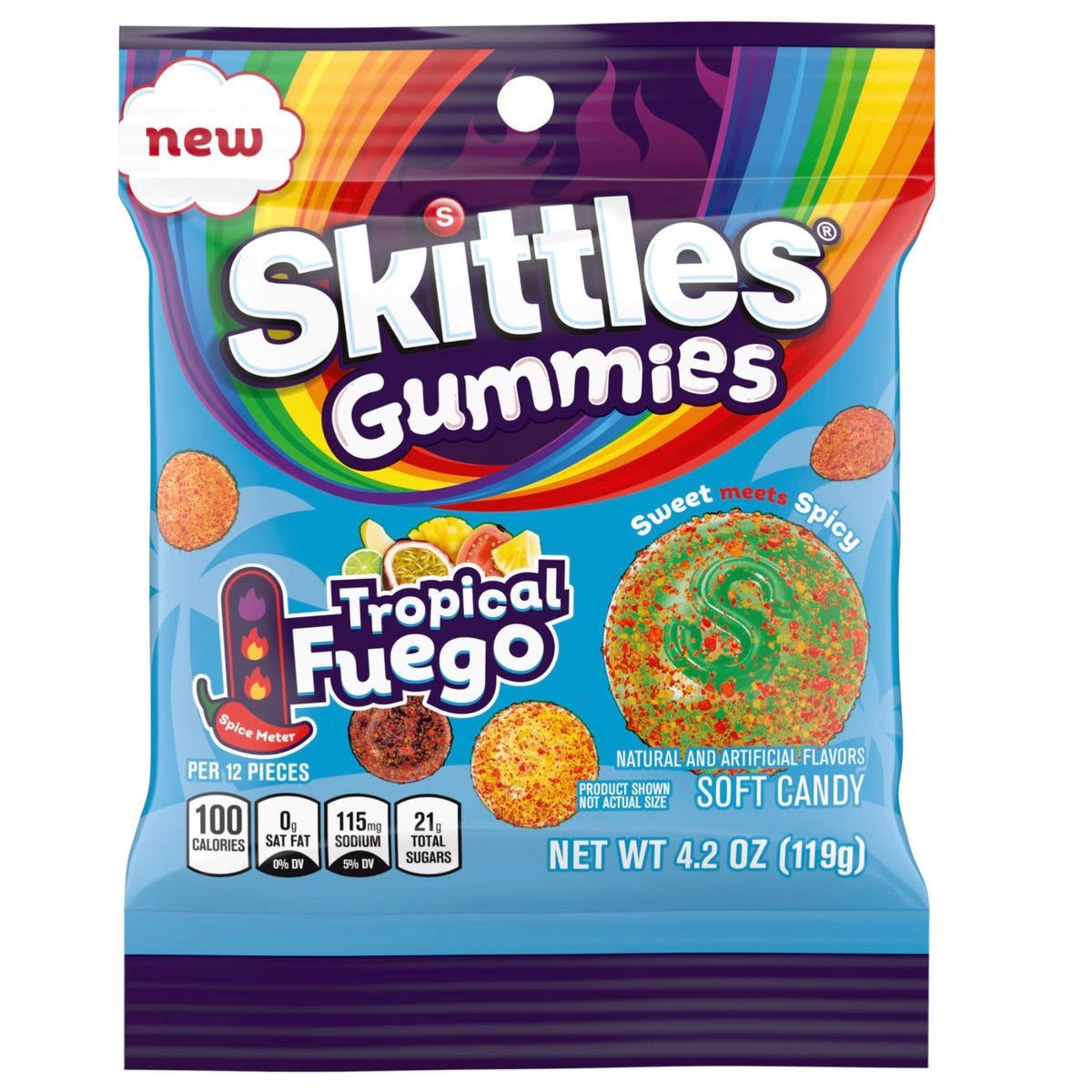 Skittles Gummies Tropical Fuego Bag (119g)