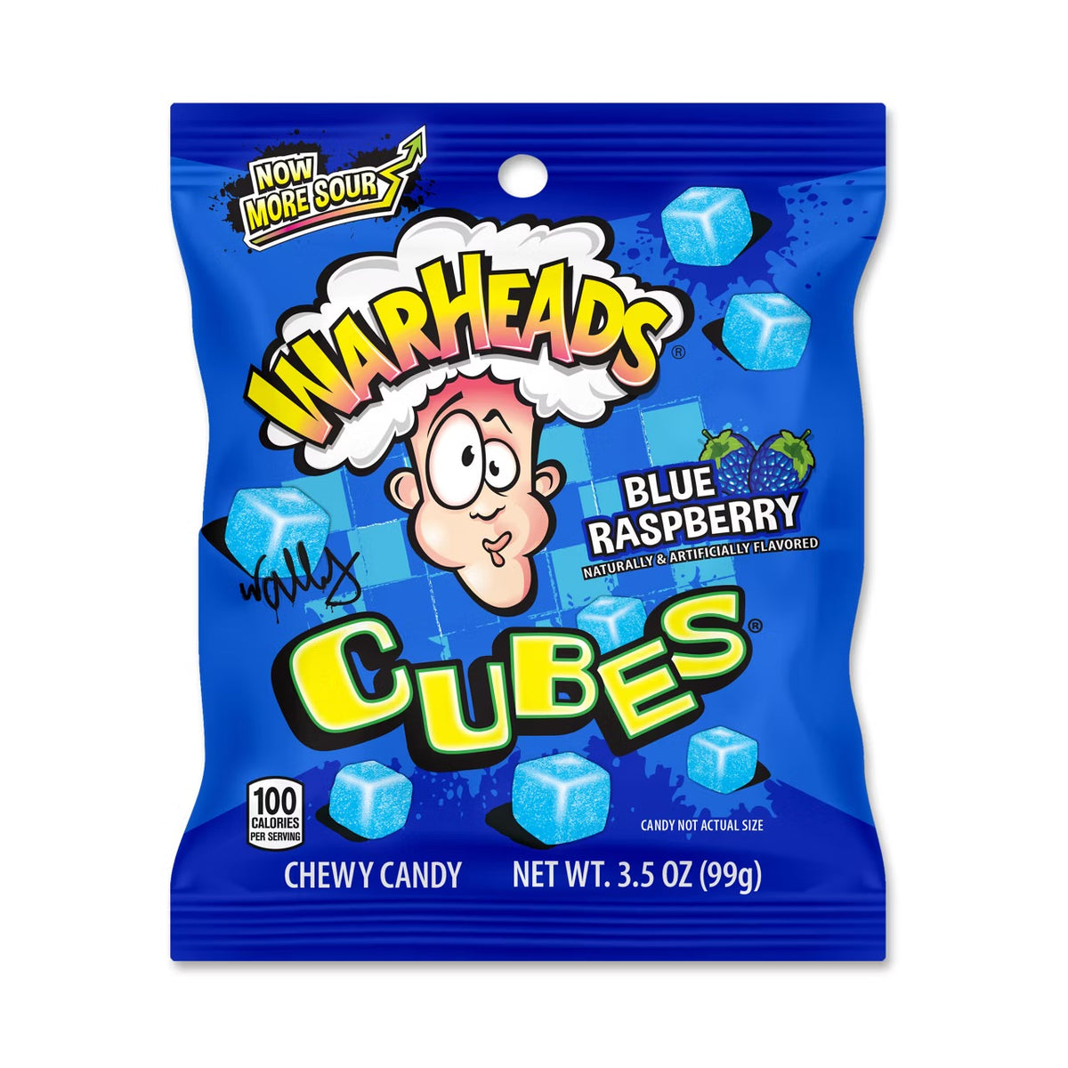 Warheads Blue Raspberry Cubes (99g)