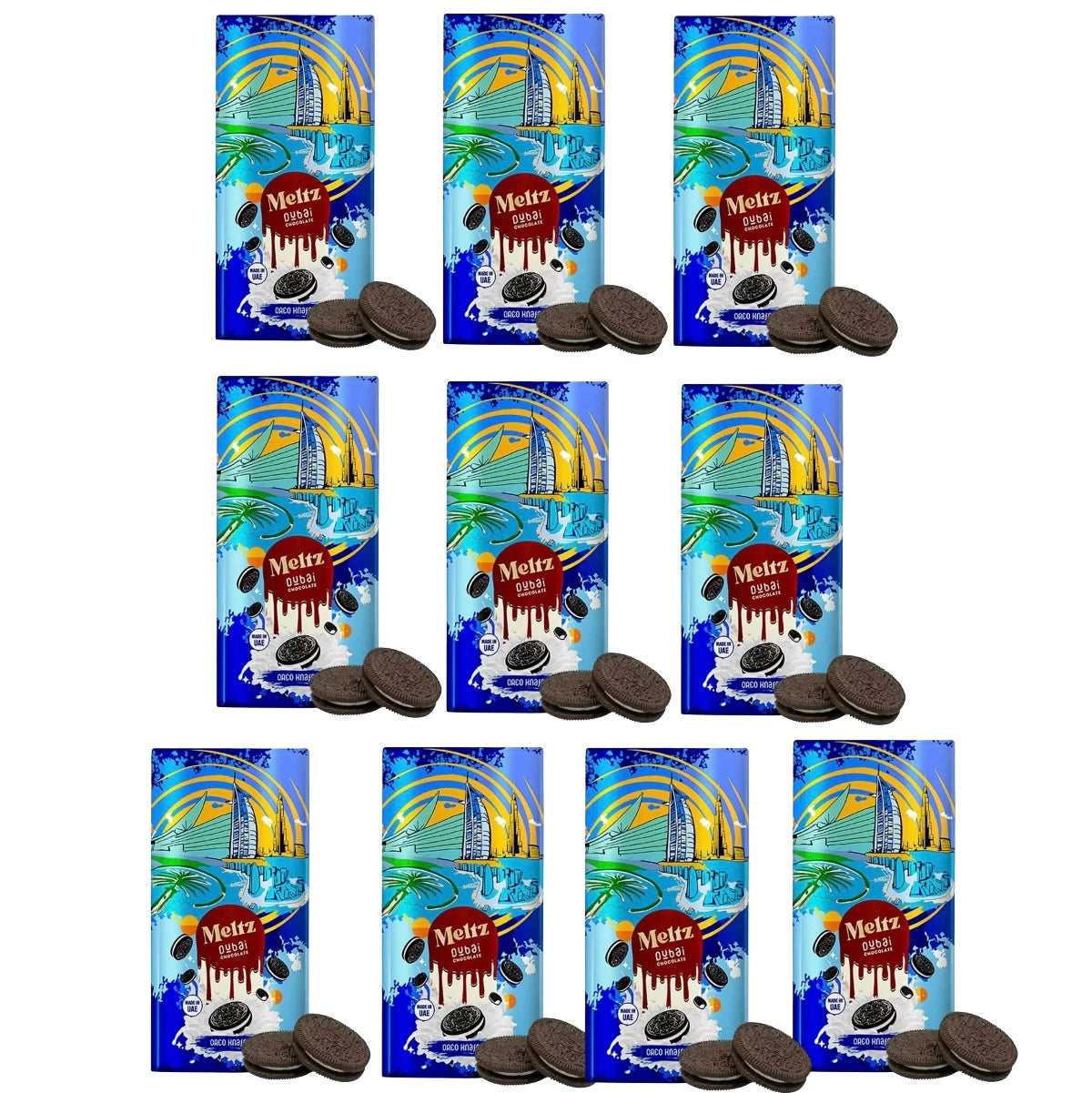 Meltz Dubai Oreo Knafeh 10 Pack Chocolate Bars
