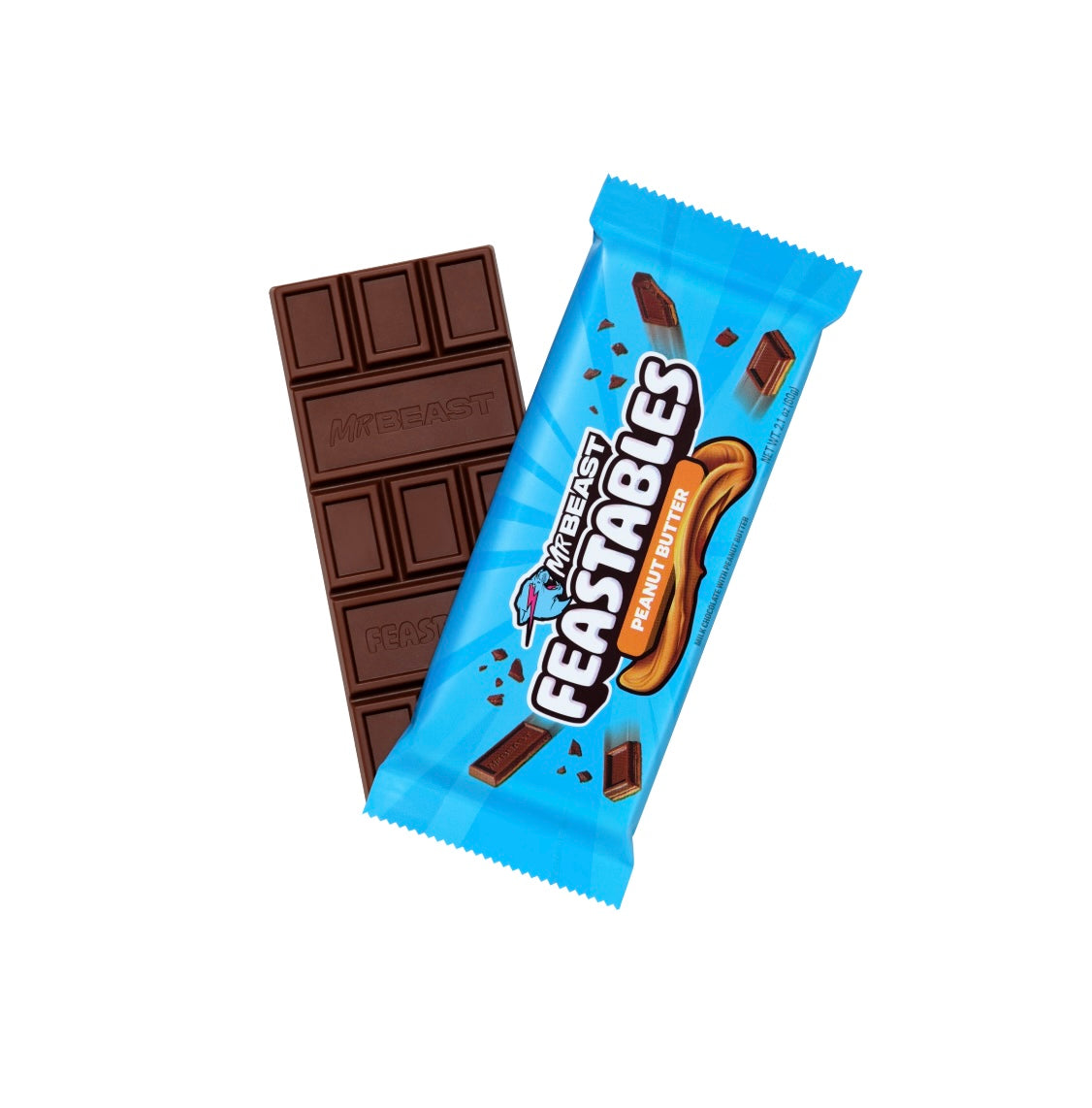 MrBeast Feastables Peanut Butter Chocolate New Bar (60g)