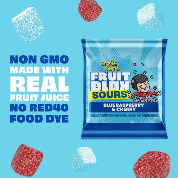 Fruit Blox Stokes Twins Sours Blue Raspberry & Cherry (20g)
