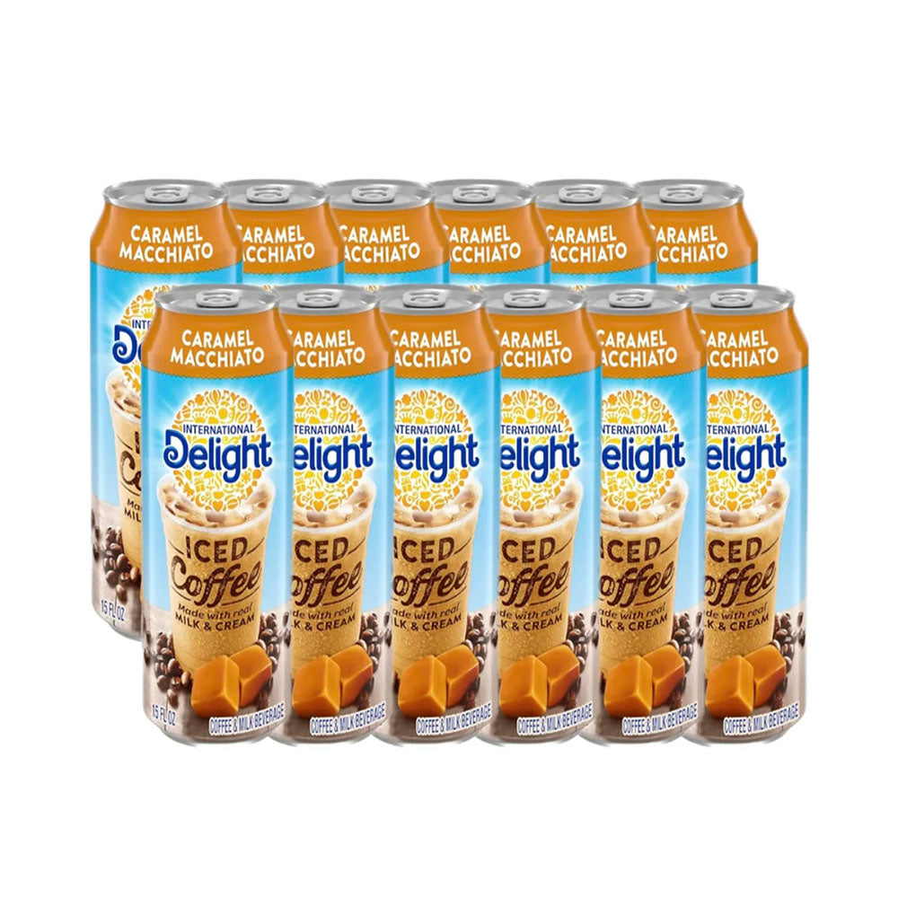 Caramel Macchiato International Delight Iced Coffee 12 Pack BB: 11/10/25