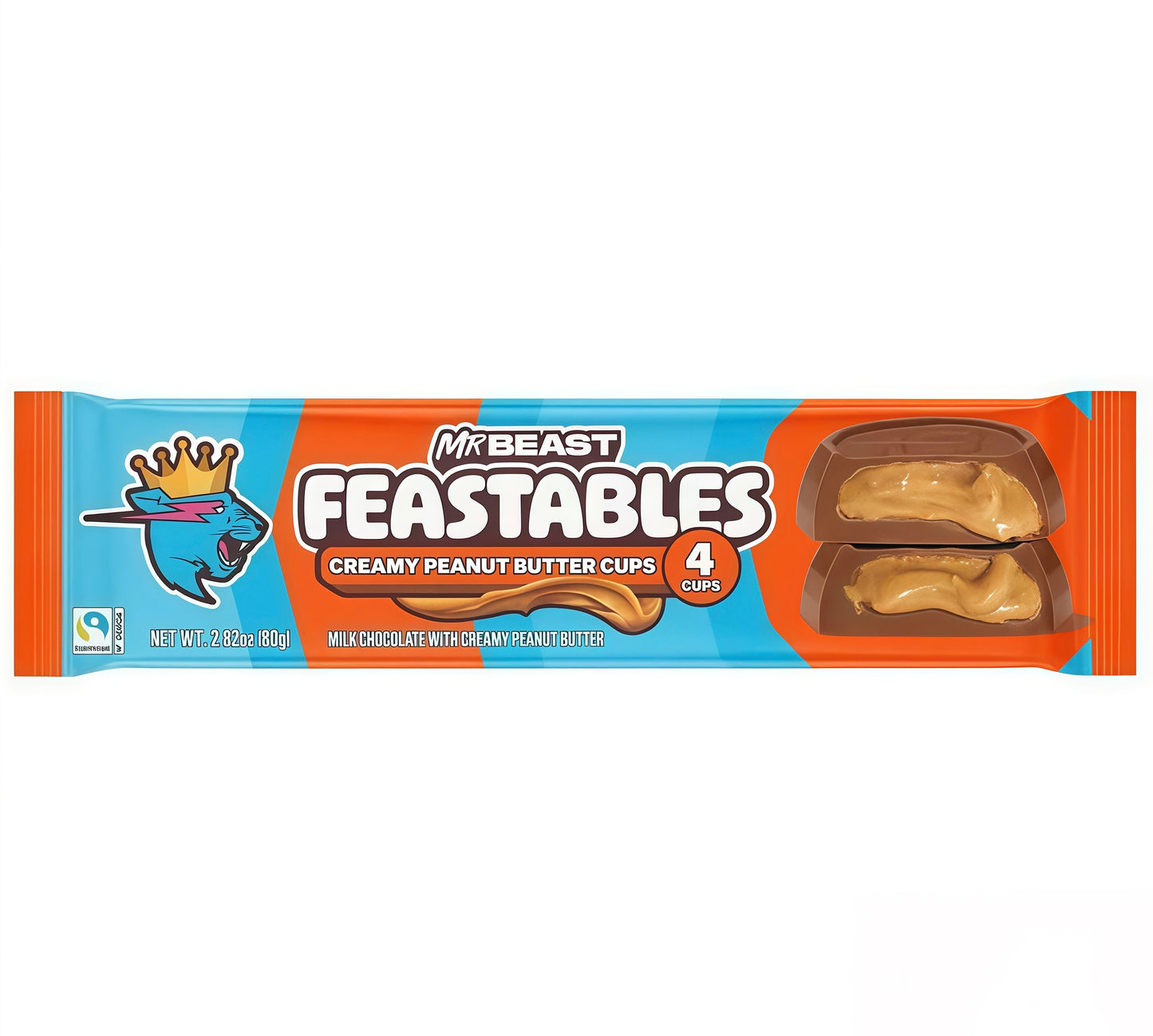 MrBeast Feastables Creamy Peanut Butter 4 Cups (80g)