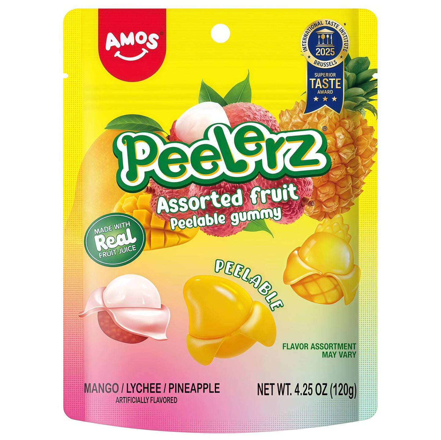 Amos Peelerz Assorted Fruit Peelable Gummy (120g)