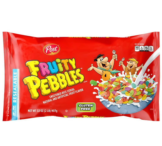 Fruity Pebbles Cereal Resealable Bag (907g)