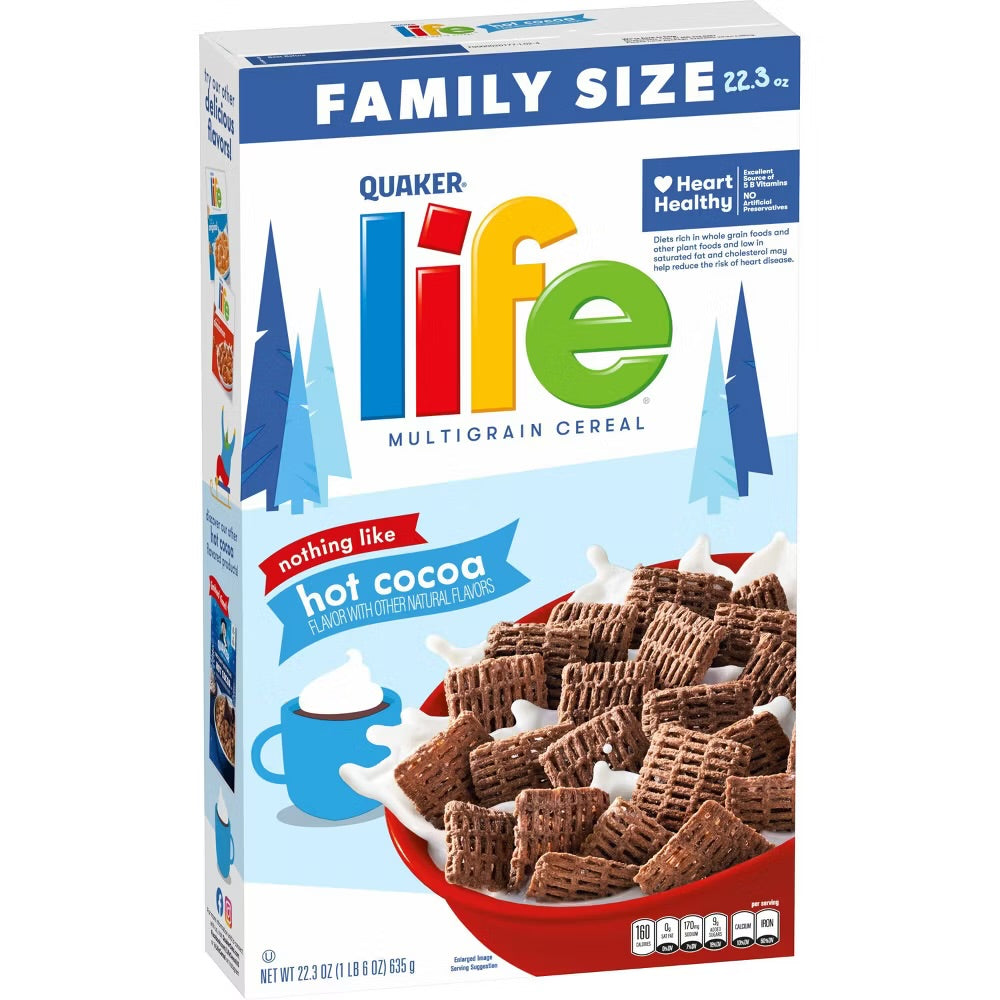 Quaker Life Hot Cocoa Family Size Multigrain Cereal (635g)
