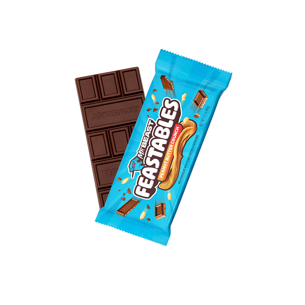 MrBeast Feastables Peanut Butter Crunch Chocolate New Bar (60g)