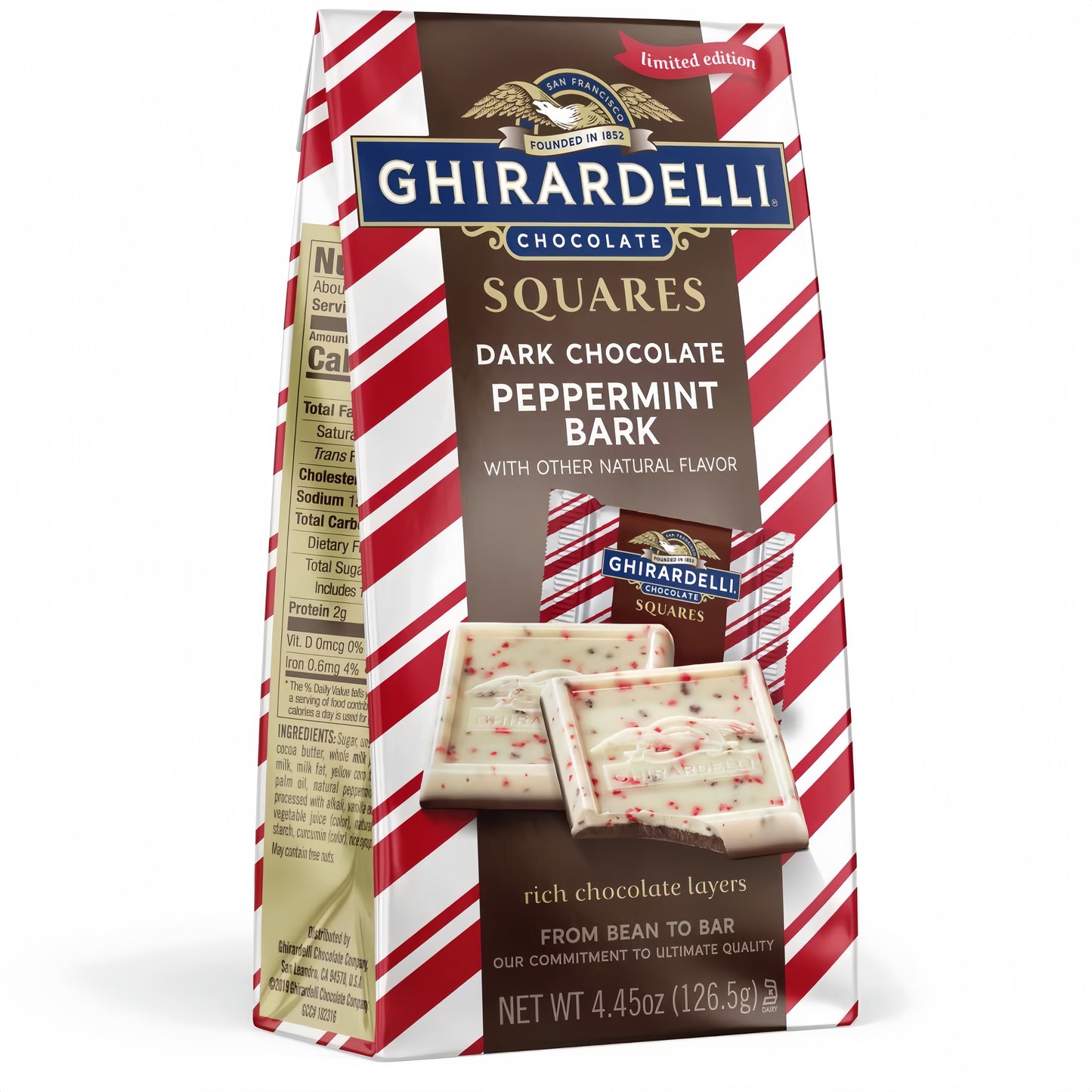 Ghirardelli Squares Dark Chocolate Peppermint Bark (126g)