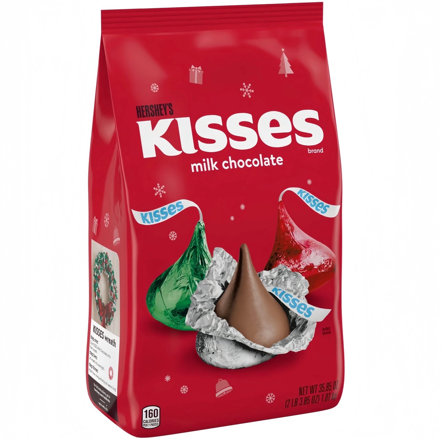 Hershey's Kisses Milk Chocolate Christmas Edition Bulk Bag (1.01kg)