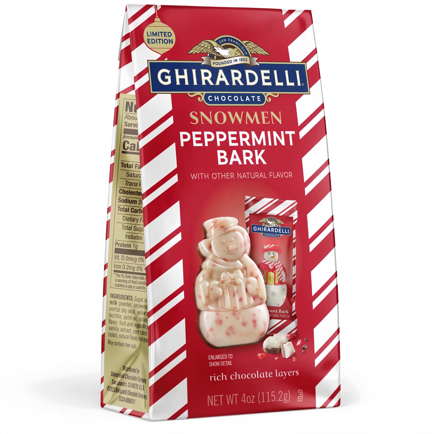 Ghirardelli Snowmen Peppermint Bark (115g)
