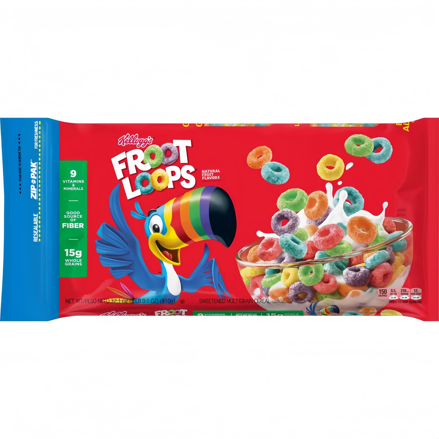 Froot Loops Cereal Resealable Bag (910g)