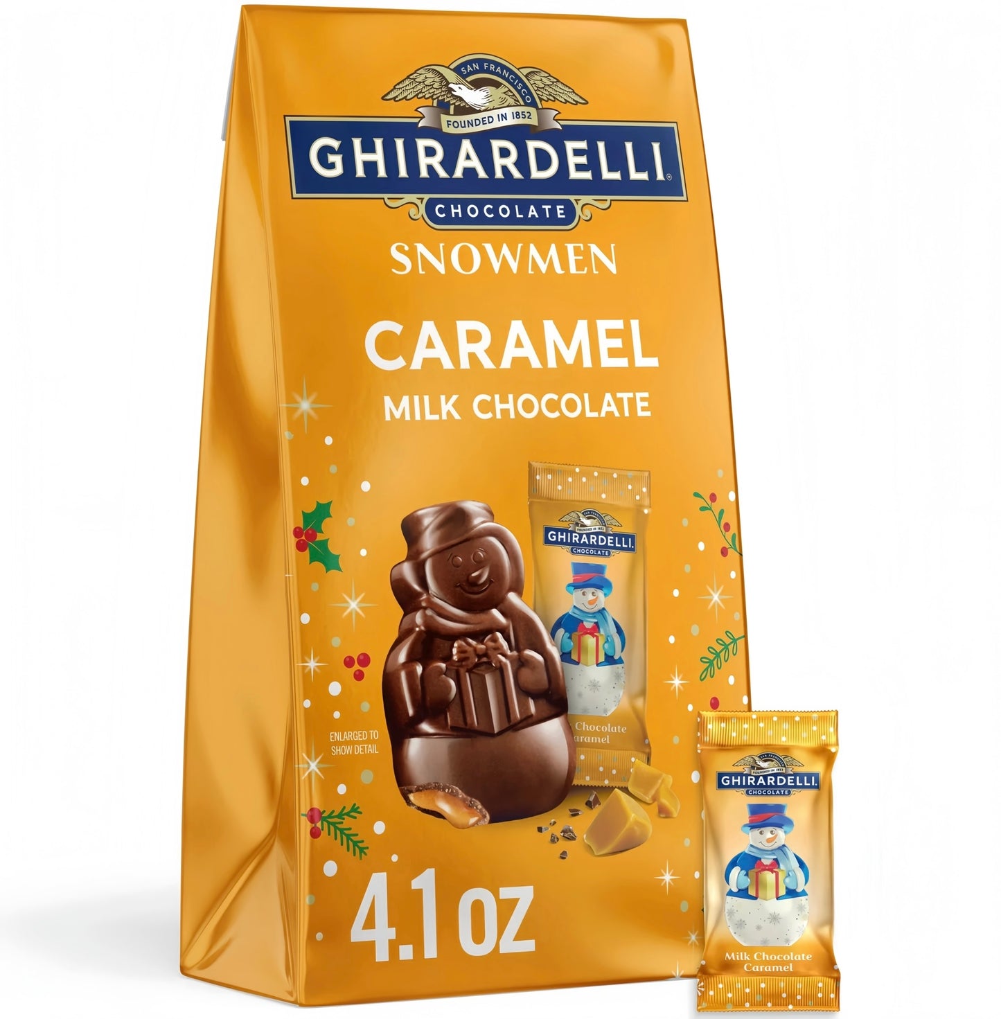 Ghirardelli Snowmen Milk Chocolate Caramel (116g)