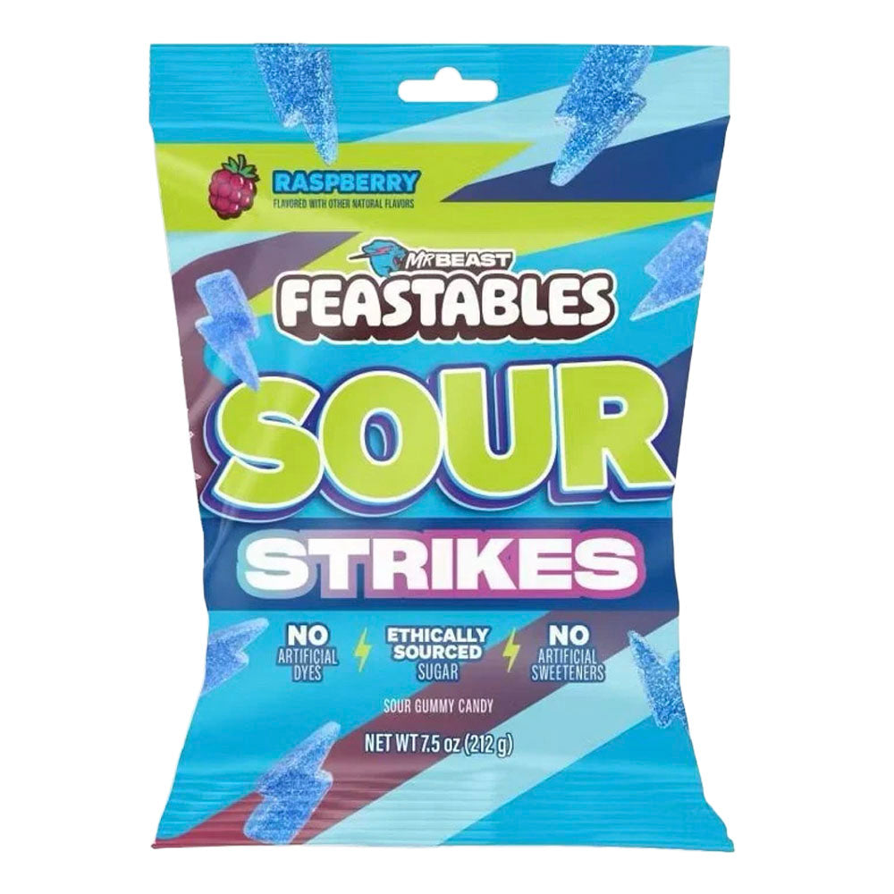 MrBeast Feastables Sour Strikes Sour Blue Raspberry (212g)