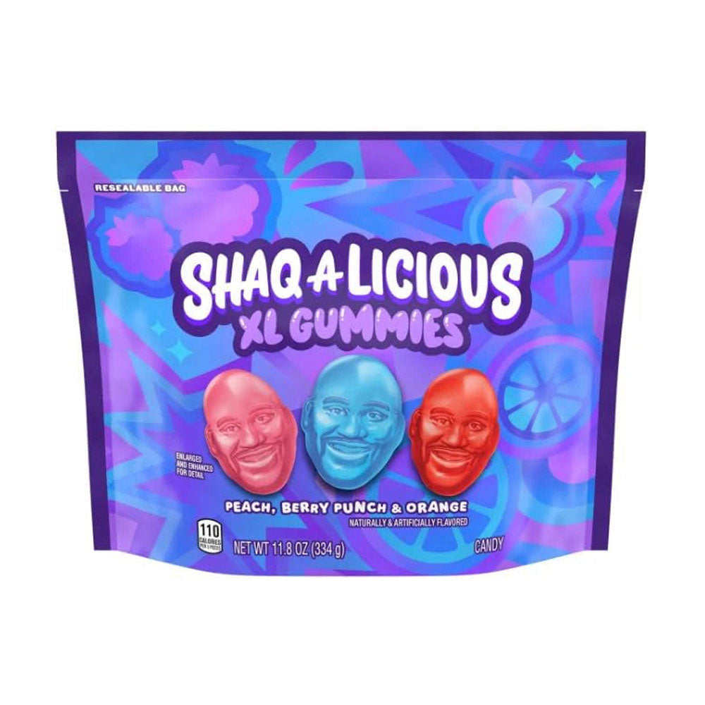 SHAQ-A-LICIOUS XL Gummies Peach, Berry Punch & Orange Share Size (334g)