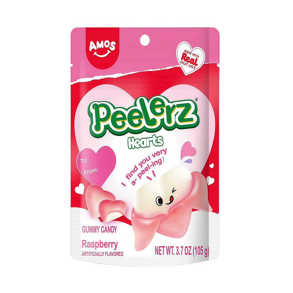 Amos Peelerz Gummy Hearts Raspberry (105g)