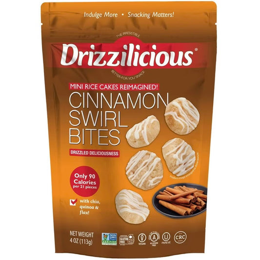 Drizzilicious Mini Rice Cakes Cinnamon Swirl Bites (113g)