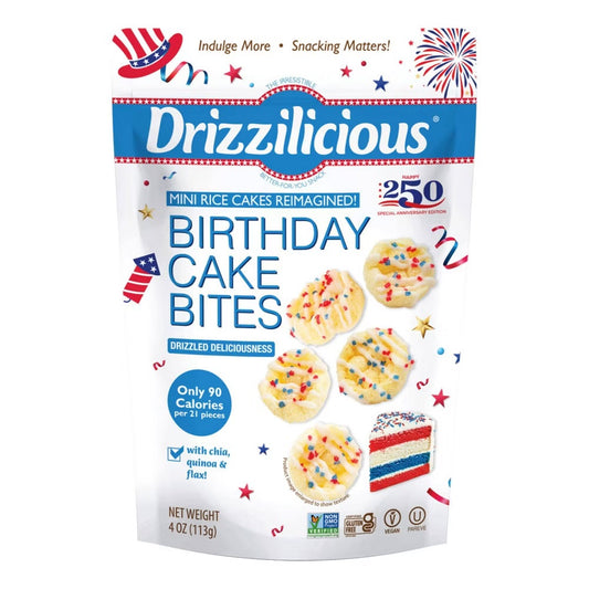 Drizzilicious Mini Rice Cakes America’s 250th Anniversary Birthday Cake Bites (113g)