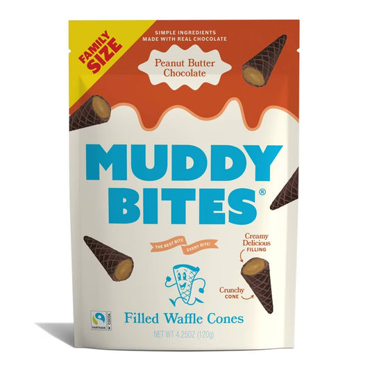 Muddy Bites Peanut Butter Chocolate Waffle Cone Snacks (120g)