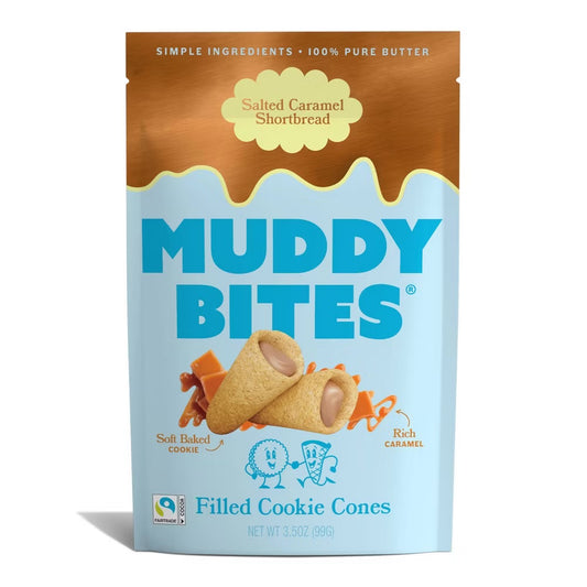 Muddy Bites Salted Caramel Shortbread Filled Cookie Cones (99g)