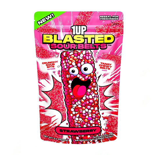 1UP Blasted Sour Belts Strawberry (99g)