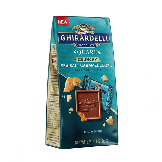 Ghirardelli Squares Crunchy Milk Chocolate Sea Salt Caramel (147g)