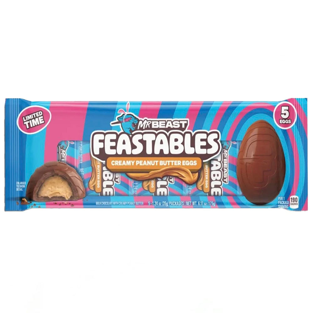 MrBeast Feastables Creamy Peanut Butter Eggs 5 Pack (175g)