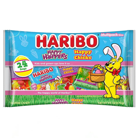 Haribo Happy Hoppers & Happy Chicks 24 Bags Multipack Size (270g)