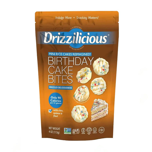 Drizzilicious Mini Rice Cakes Birthday Cake Bites (113g)