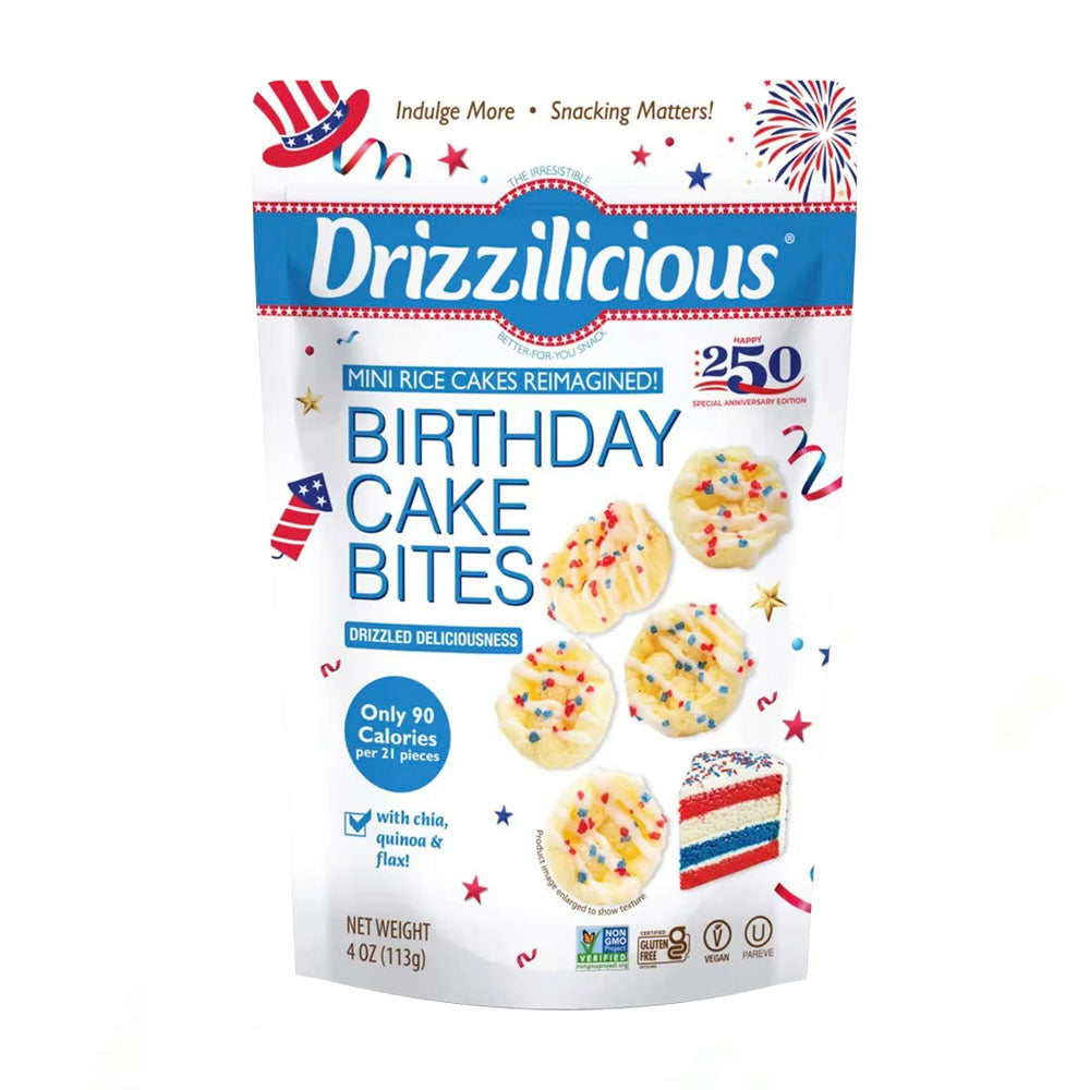 Drizzilicious Mini Rice Cakes America’s 250th Anniversary Birthday Cake Bites (113g)