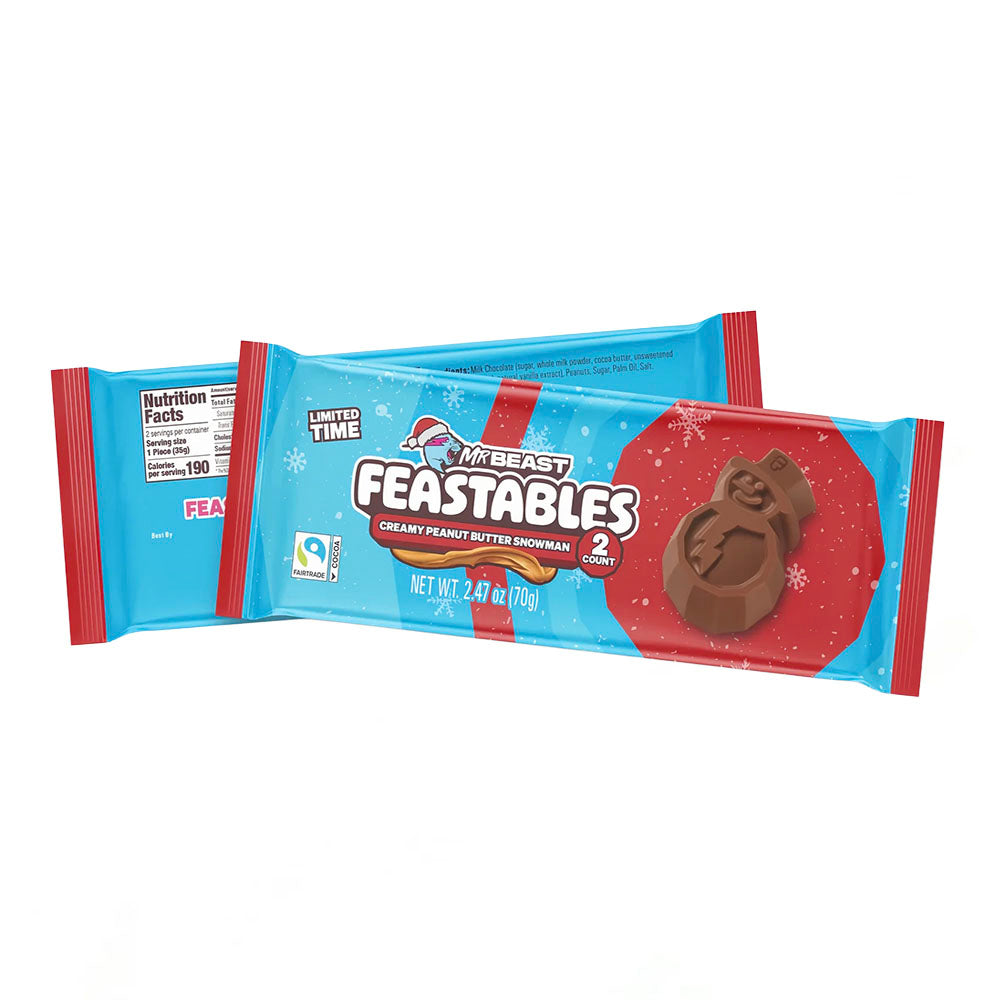 MrBeast Feastables Creamy Peanut Butter Snowman 2 Pack (70g)
