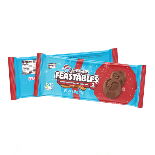 MrBeast Feastables Creamy Peanut Butter Snowman 2 Pack (70g)