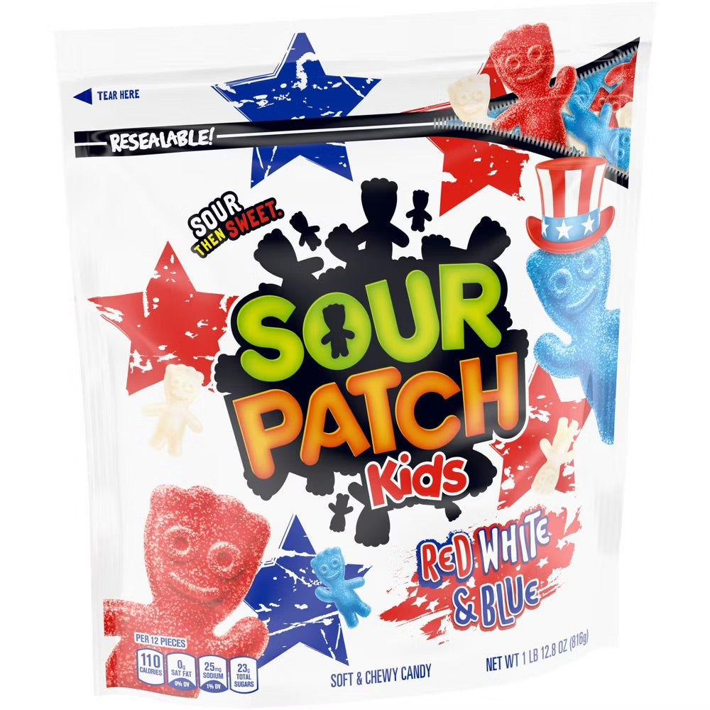 Sour Patch Kids Red, White & Blue Resealable Bag (816g)