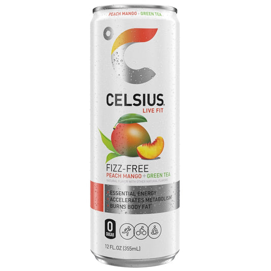 Celsius Fizz Free Peach Mango & Green Tea Energy Drink (355ml)