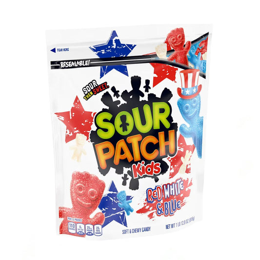 Sour Patch Kids Red, White & Blue Resealable Bag (816g)