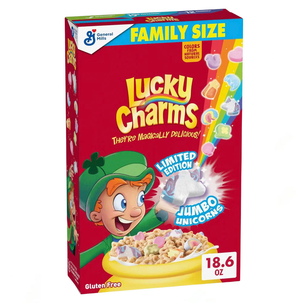 Lucky Charms Jumbo Rainbows Limited Edition Family Size Cereal (527g)