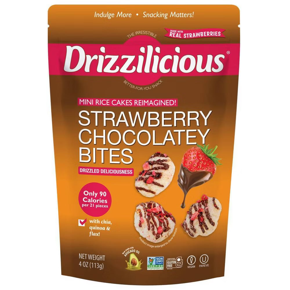 Drizzilicious Mini Rice Cakes Strawberry Chocolatey Bites (113g)