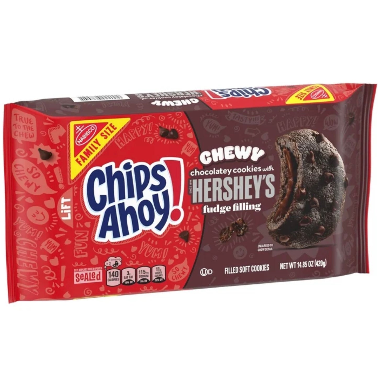Chips Ahoy Chewy Hershey’s Fudge Filled Chocolatey Cookies Family Size (420g)