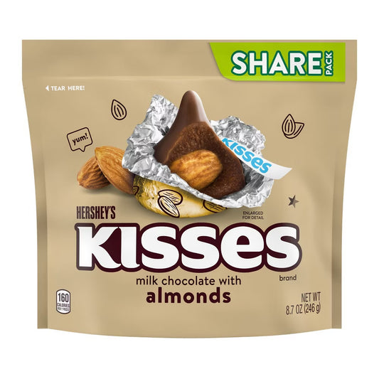 Hershey's Kisses Milk Chocolate & Almond Share Size (246g)