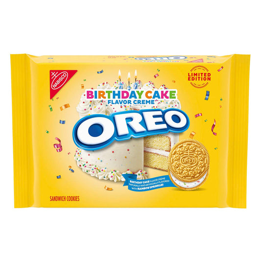 Oreo Birthday Cake Flavoured Creme Limited Edition 303g