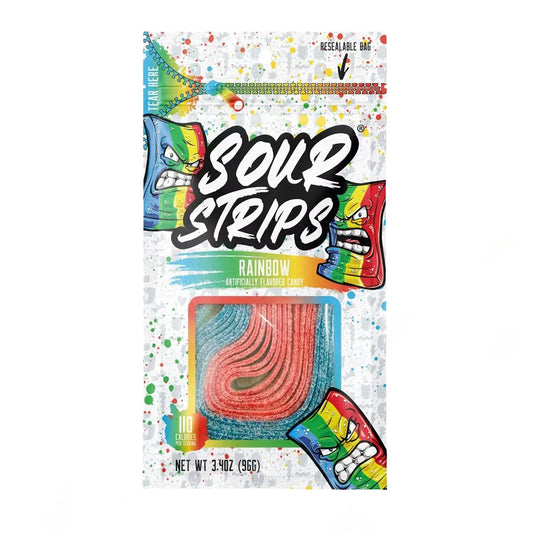 Sour Strips Rainbow Resealable Bag (96g)